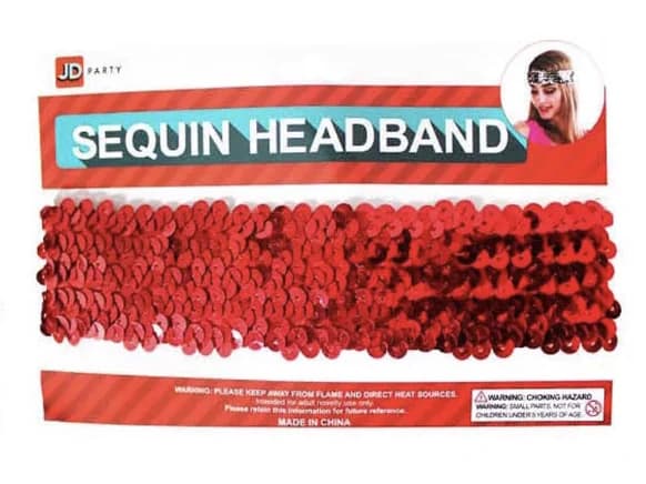 Sequin Headband (Large) – Red