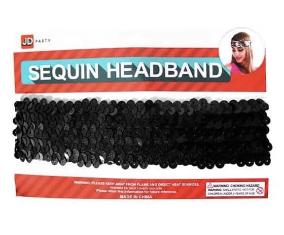 Sequin Headband (Large) - Black