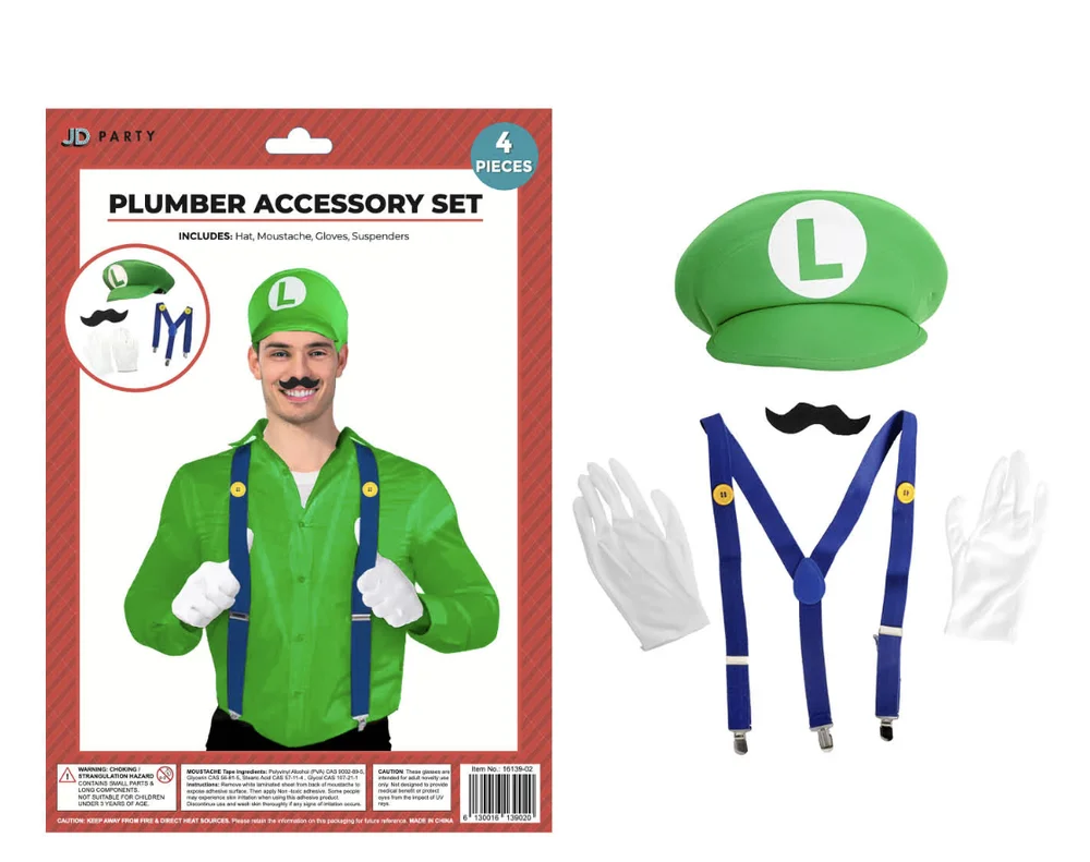 Adult Plumber Accessory Set (Green)
