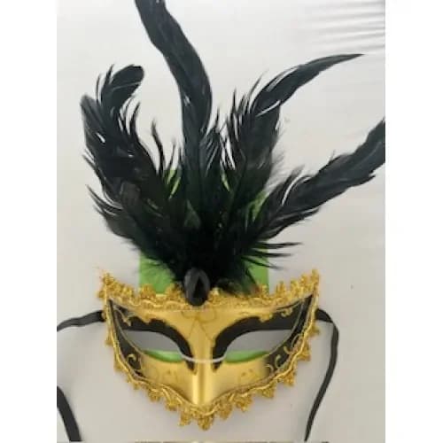 Masquerade Gold Feather Mask