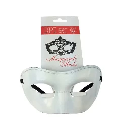 Plastic Masquerade Mask - White