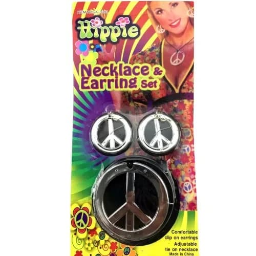 Hippy Peace Necklace & Earrings