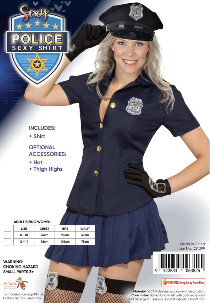 Adults Sexy Police Shirt Costume