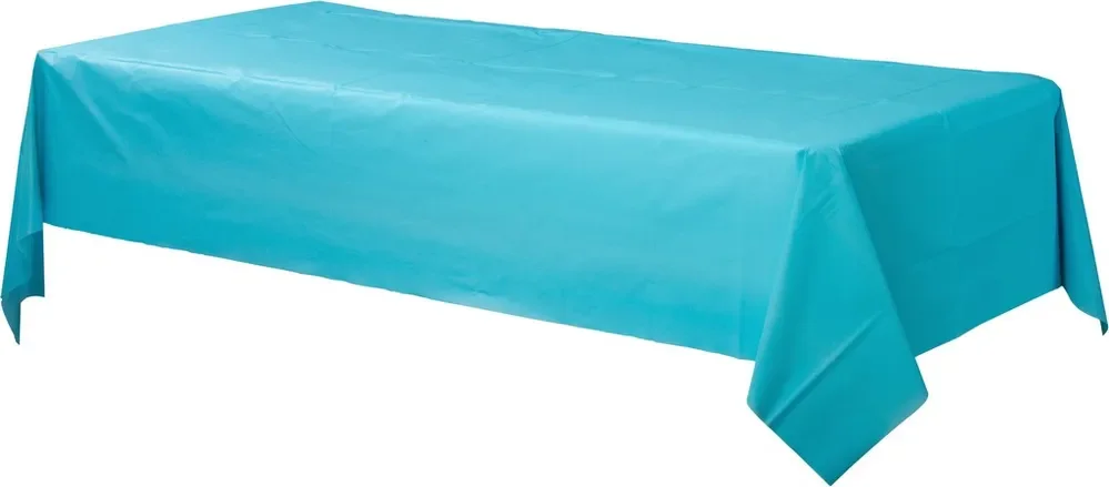 Plastic Rectangular Table Cover – Carib Blue