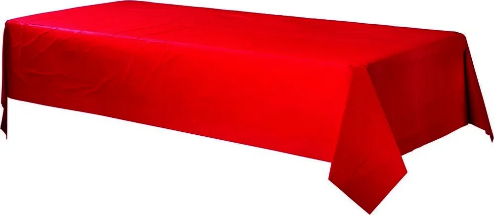 Plastic Rectangular Table Cover – Apple Red