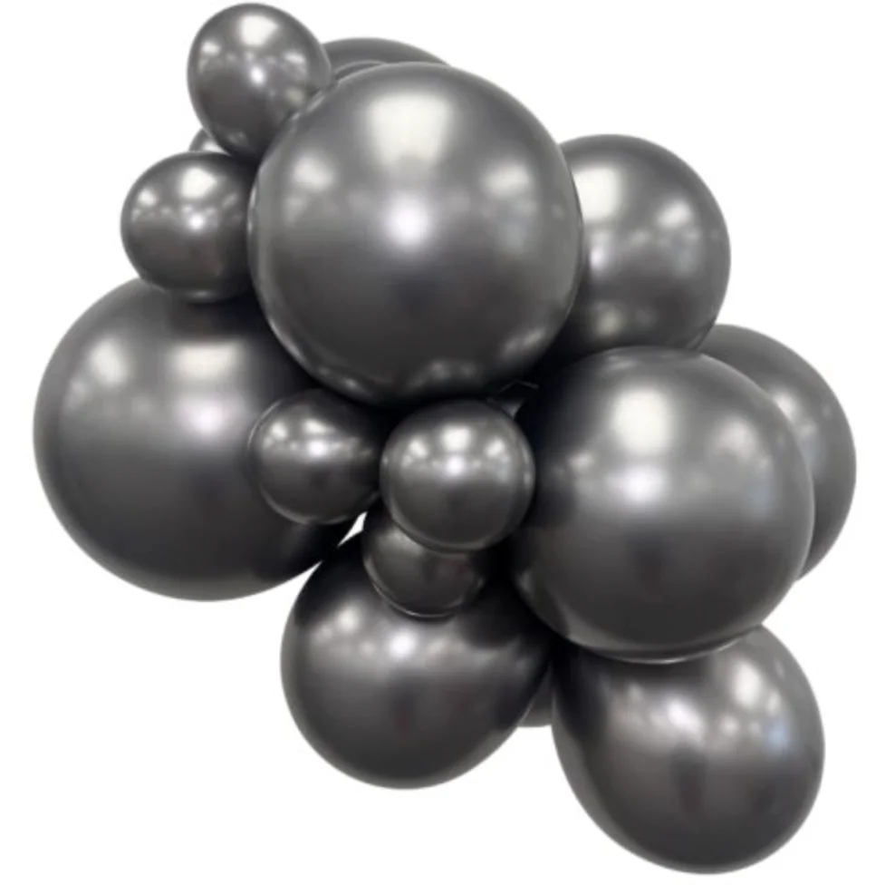 Silk Midnight Grey Balloon – 12cm