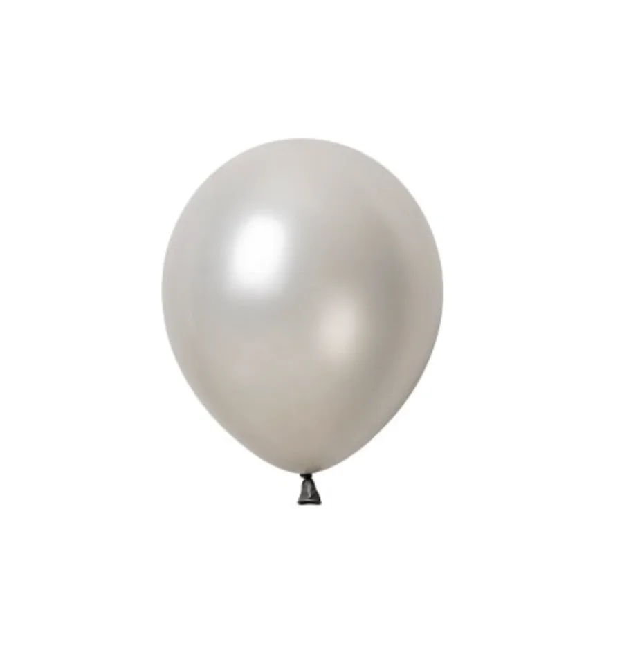 Silver Metallic Balloon (12cm) – Pk50