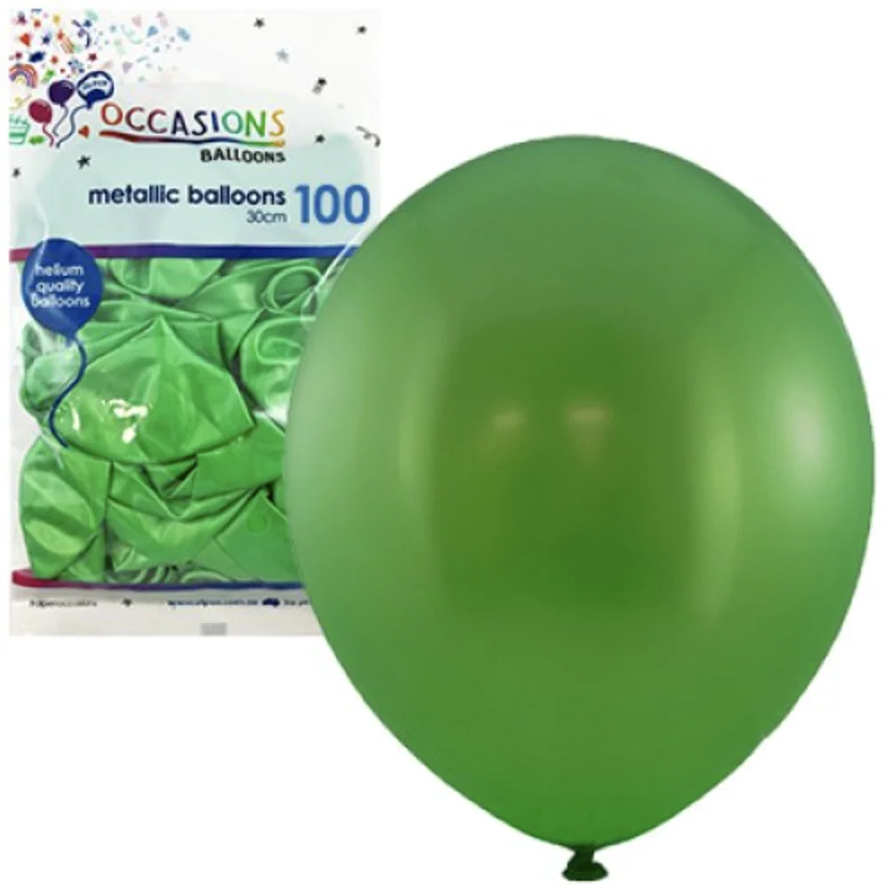 Lime Metallic Balloons (30cm) – Pk100