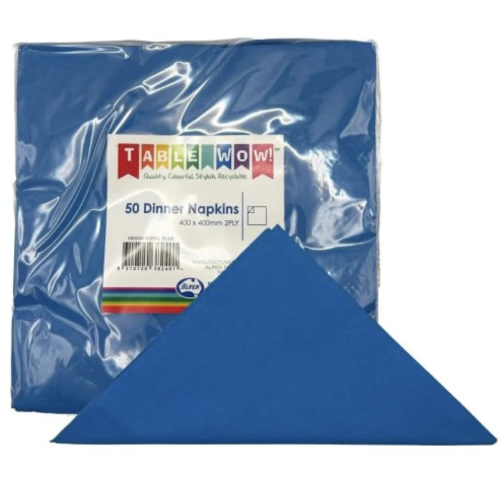 Dinner Napkins (Royal Blue) - Pk50