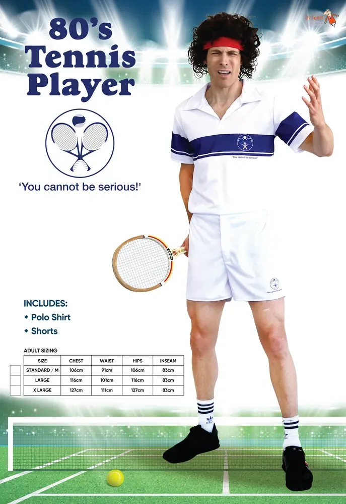 80's Tennis Player Adult Costume