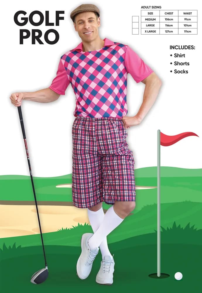 Golf Pro Pink Adult Costume