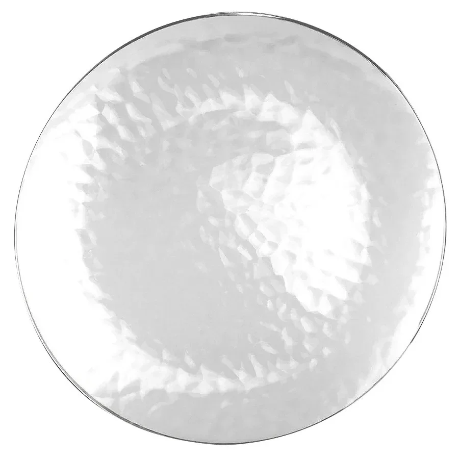 Clear Dimple Plate with Silver Rim (250mm) – Pk10