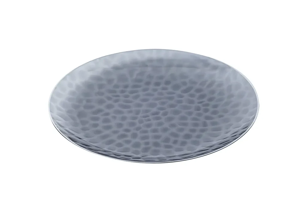 Black Dimple Plate With Silver Rim (180mm) – Pk10