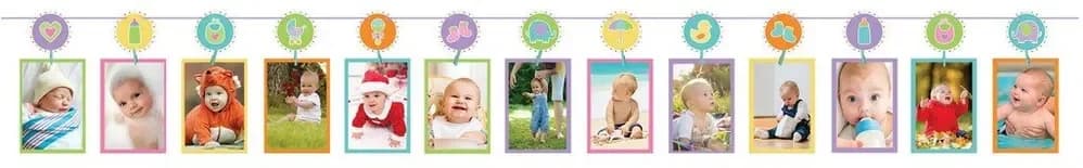 Baby Shower Photo Line Game with Pegs