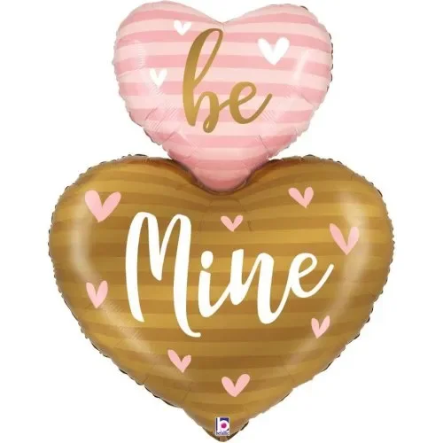 "Be Mine" Heart Duo 42" Shaped Foil Balloon