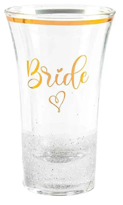 Bride Glitterati Shot Glass - White