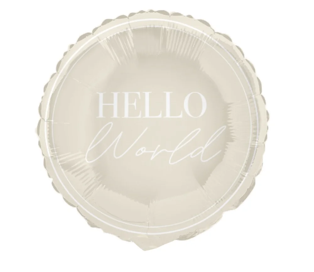 Neutral Hello World Foil Balloon (23 cm)