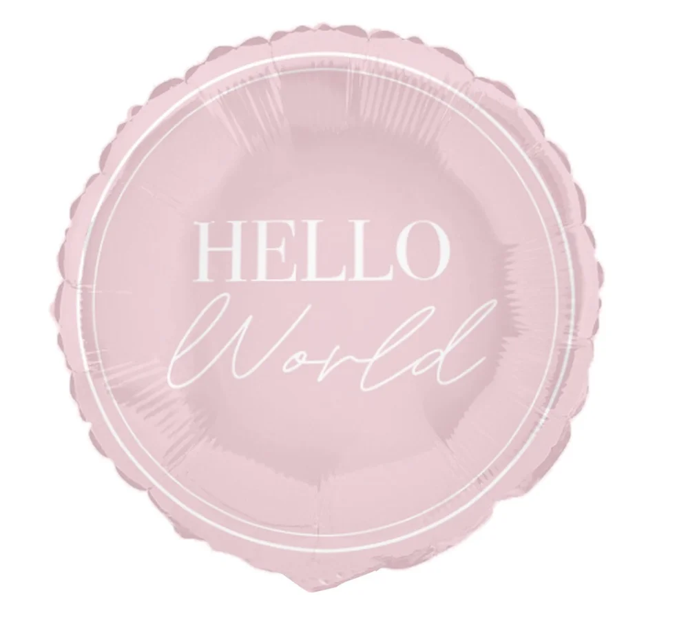 Pink Hello World Foil Balloon (23 cm)