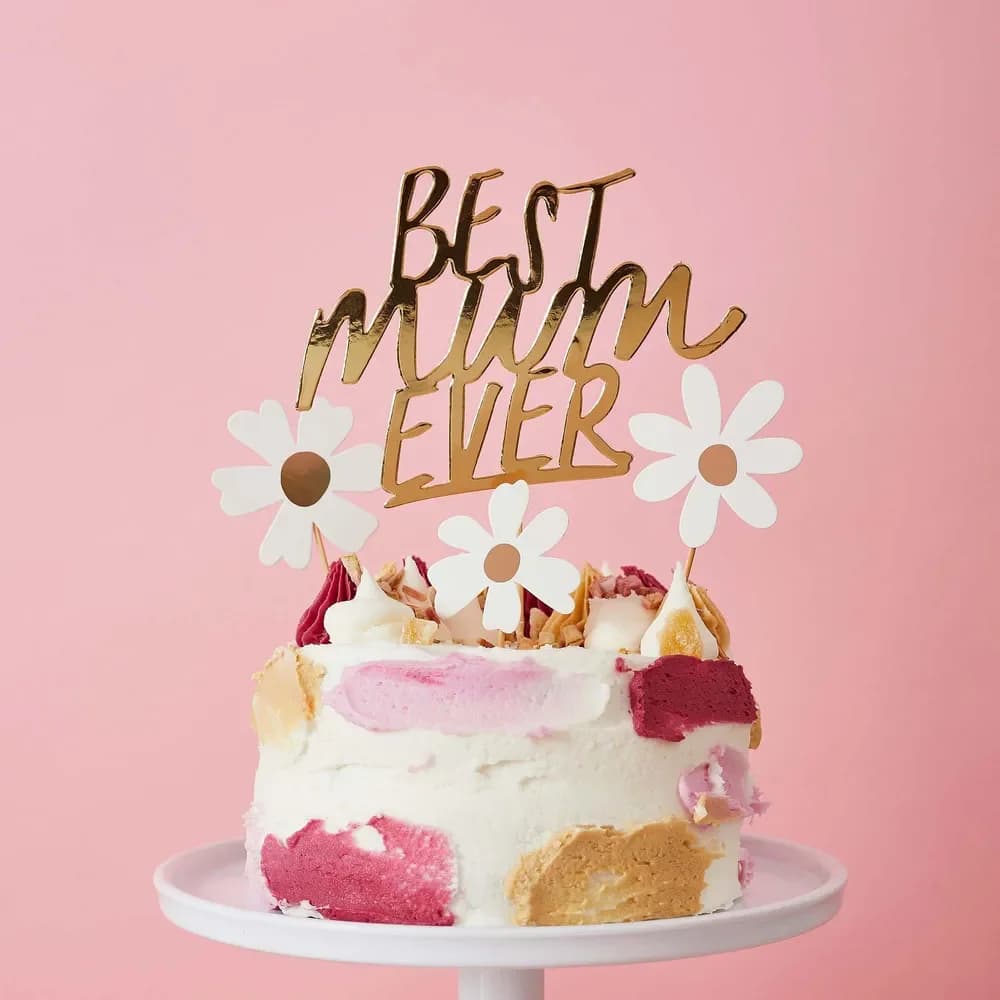 Best Mum Ever Daisy Cake Topper – Pack Of 4