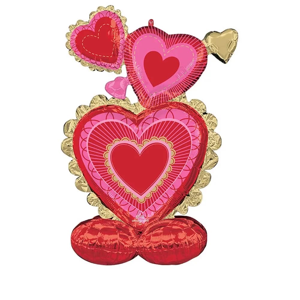 AirLoonz Large Scalloped Hearts Valentine Air-Fill Balloon