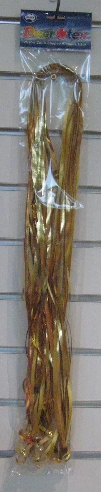Gold Metallic Cut & Clip Ribbon 1.75M