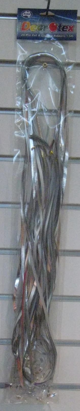 Silver Metallic Cut & Clip Ribbon 1.75M