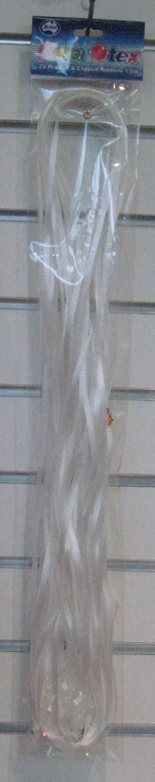 White Standard Cut & Clip Ribbon