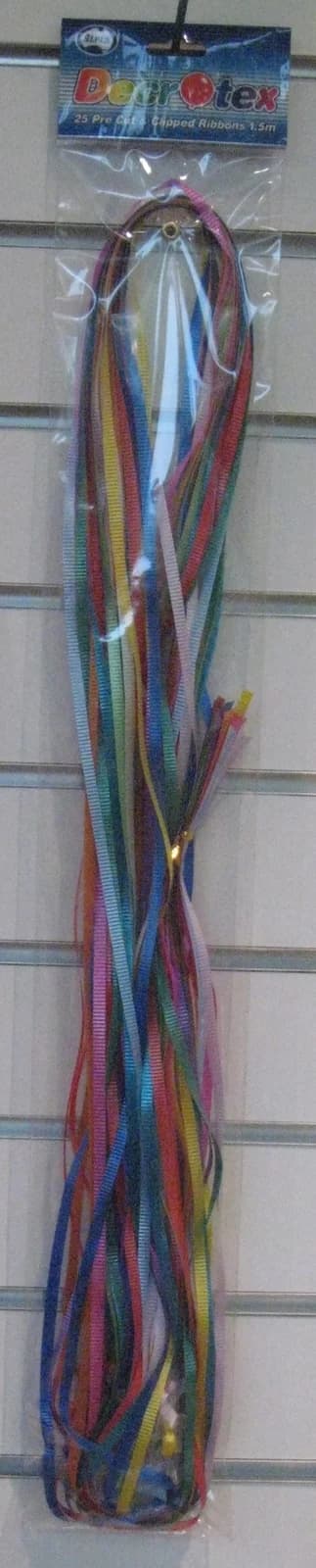 Mixed Colours Standard Cut & Clip Balloon Ribbons (1.5m) - Pk 25