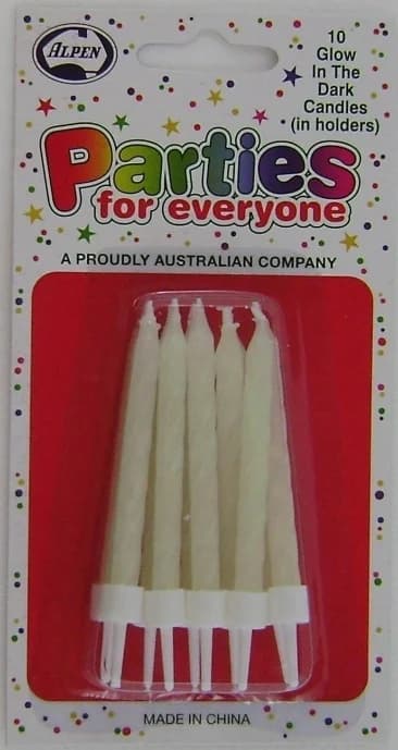 Glow in the Dark Candles - 10 Pack