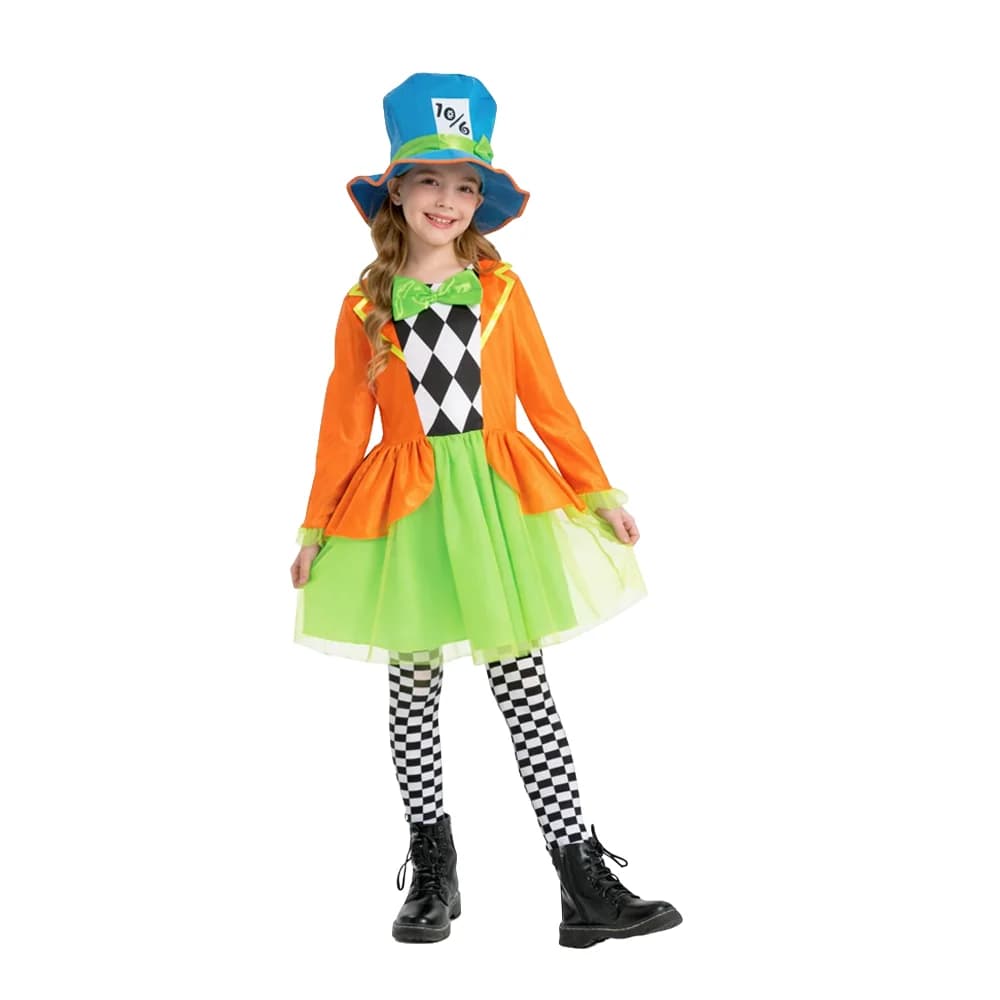 Kids Wonderland Hatter Costume with Top Hat