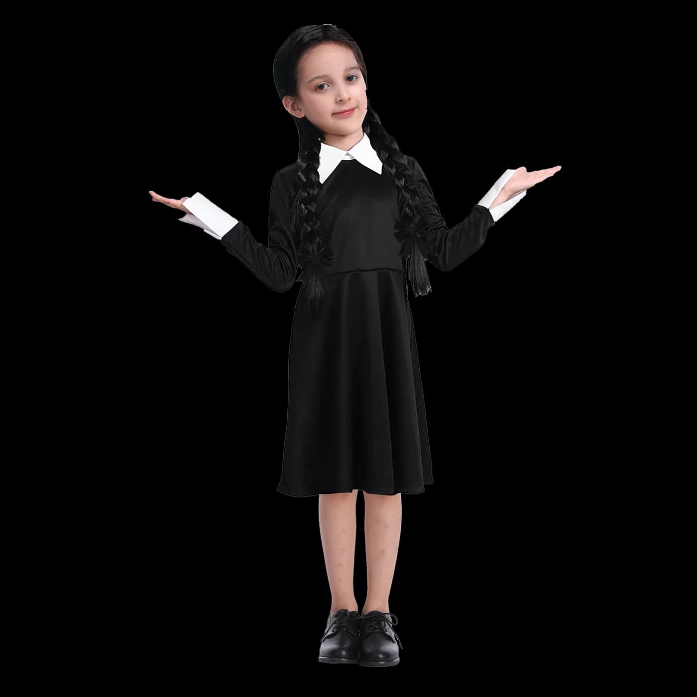 Kids Black Collared Dress Costume
