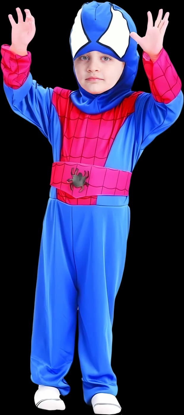 Kids Pink & Blue Web Hero Costume