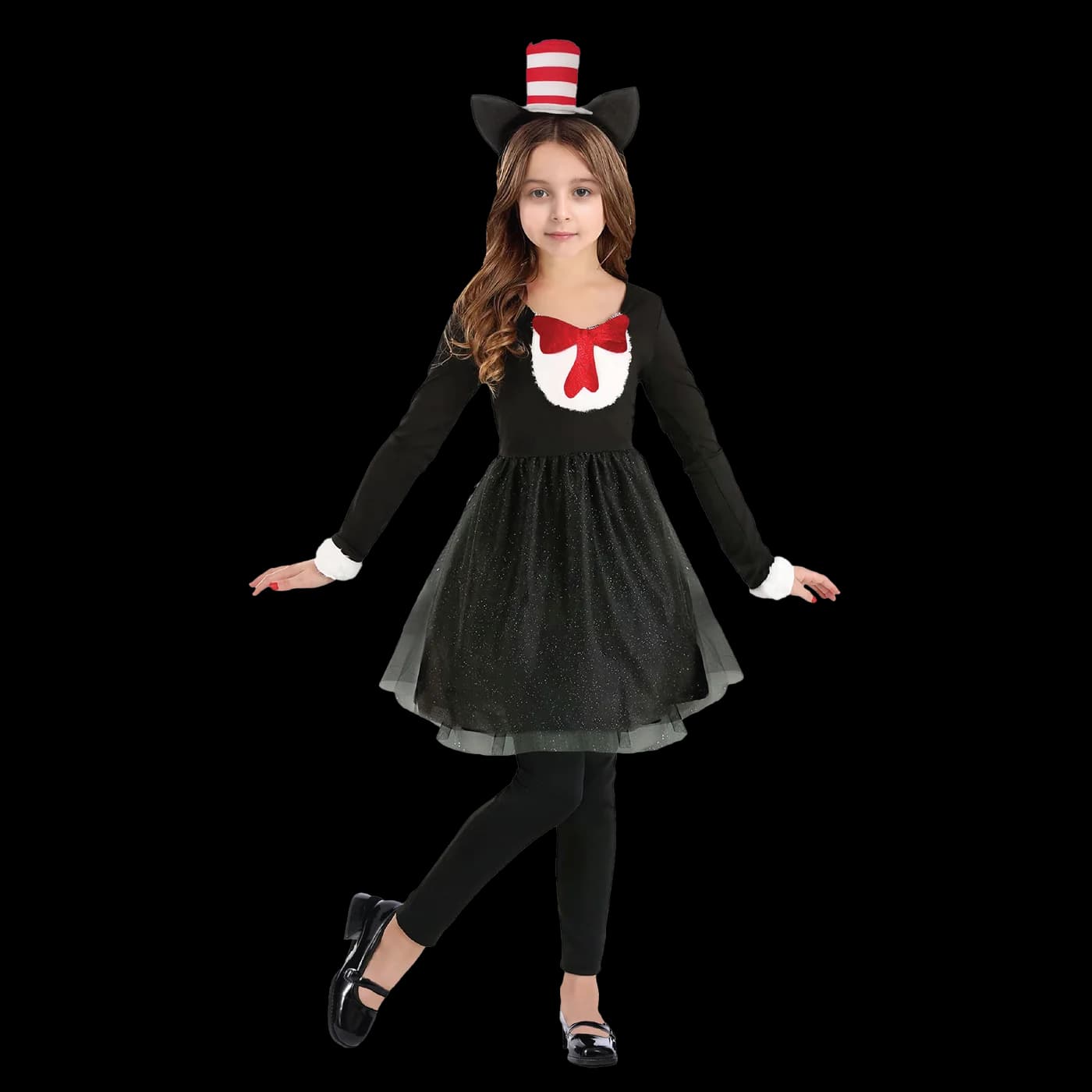 Kids Striped Hat Cat Dress Costume
