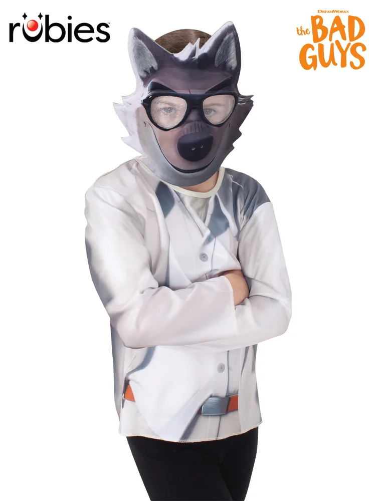Bad Guys Mr Wolf Costume Top & Mask – Child