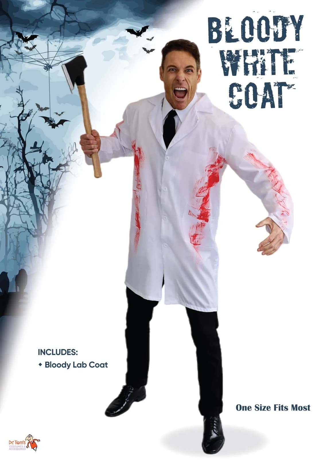 Adults Bloody Lab Coat Costume, view 4