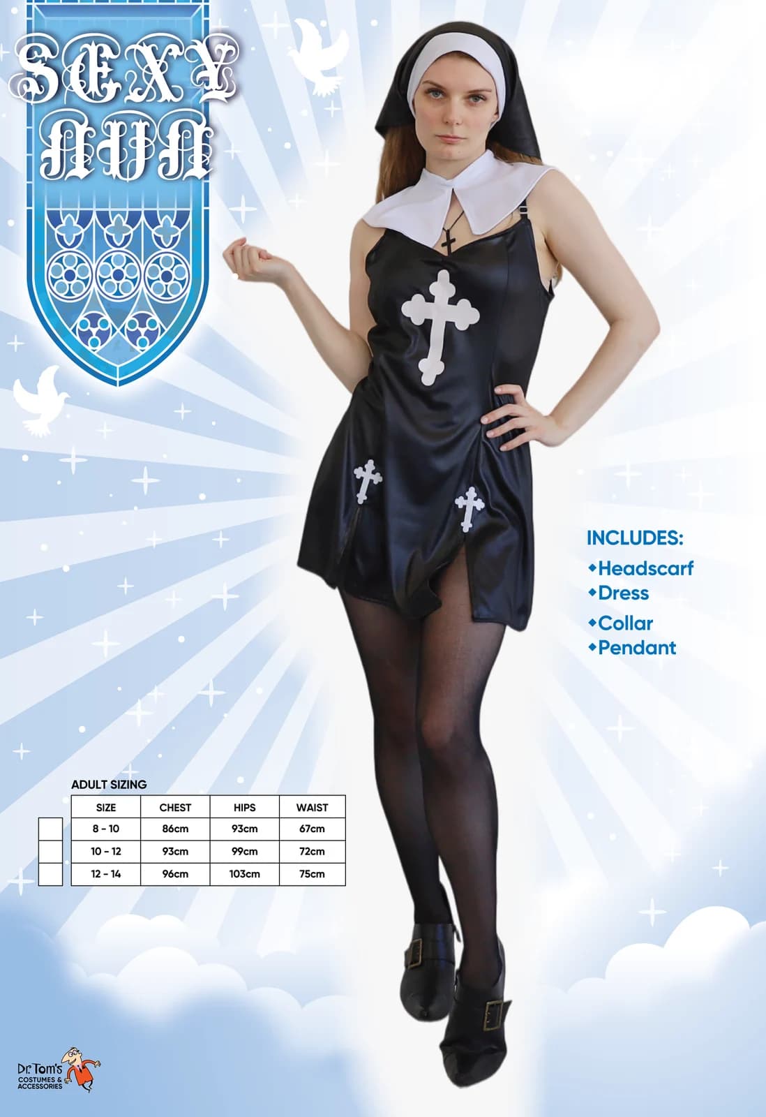 Adults Sexy Nun Costume, view 4