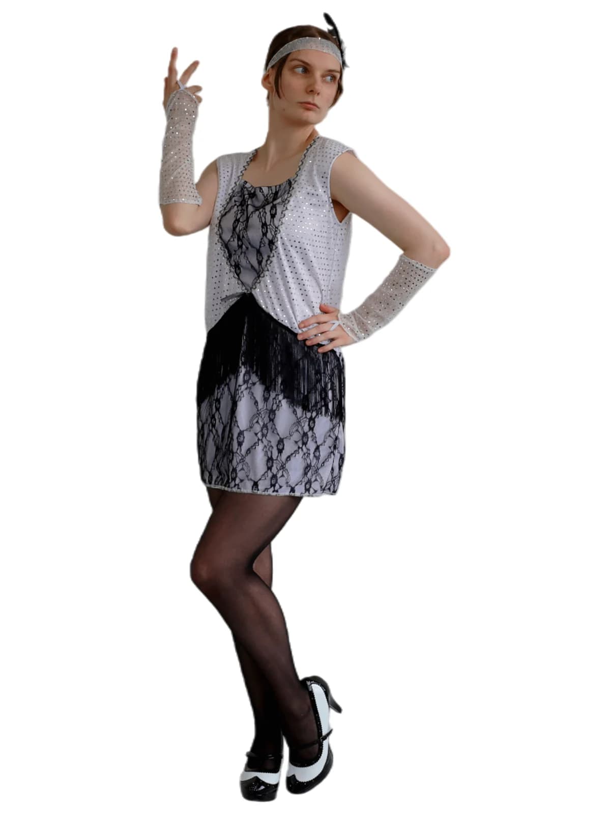 Adults 20s Silver Flapper Costume