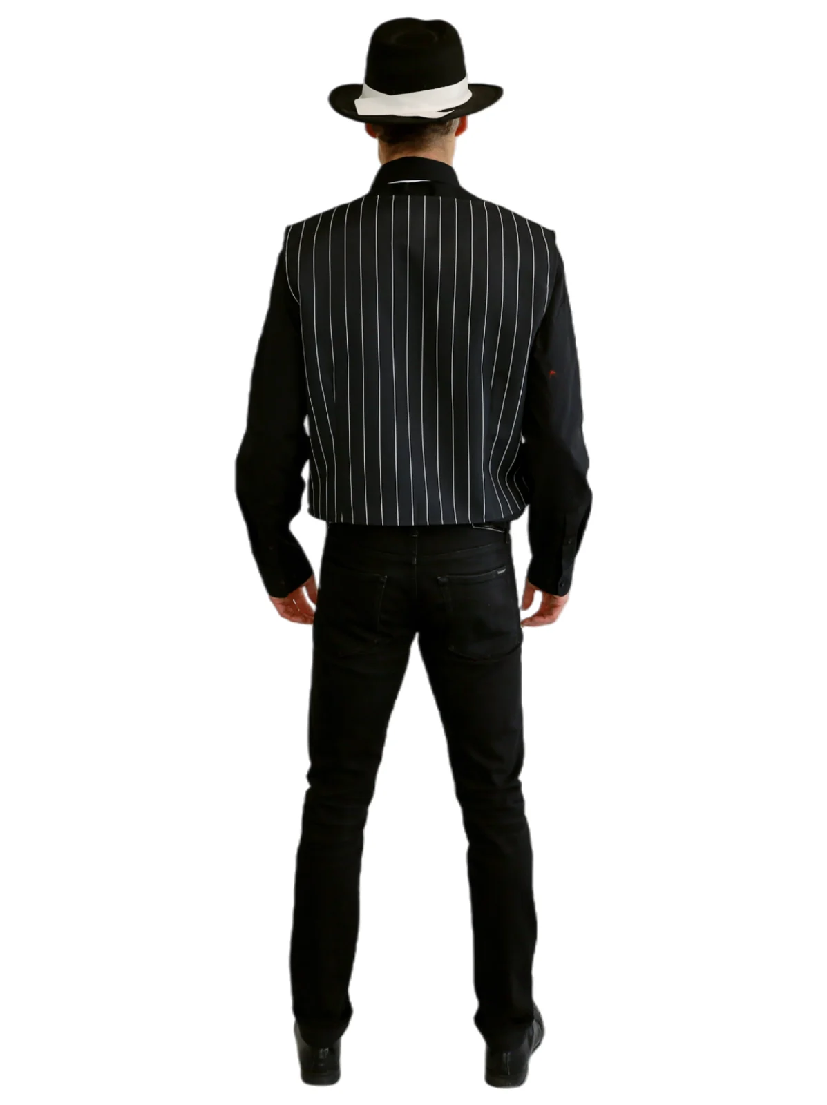 Adults 20s Gangster Pinstripe Vest, view 3