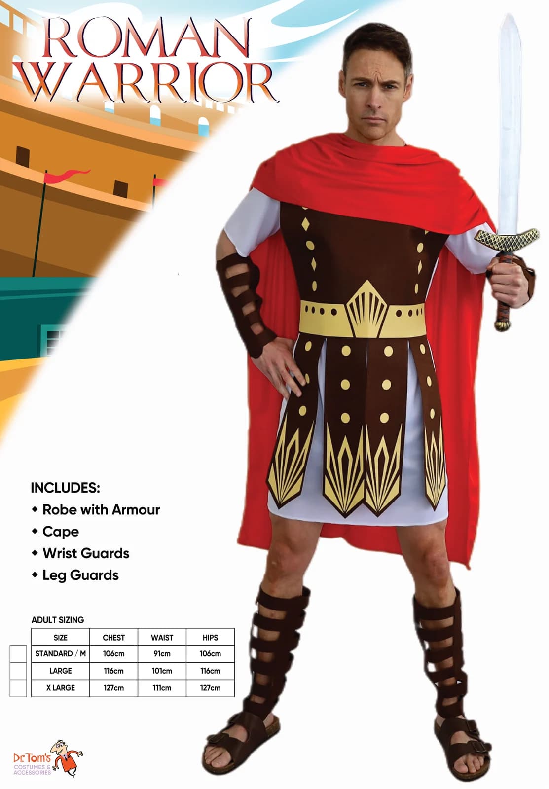 Adults Roman Warrior Costume, view 4