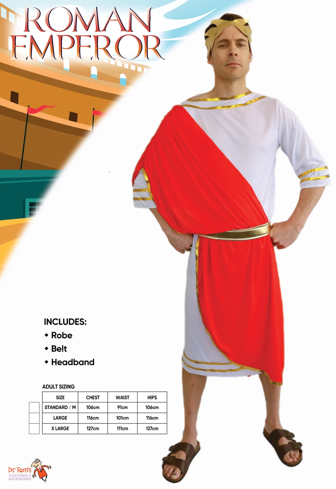 Adults Roman Emperor Costume, view 4