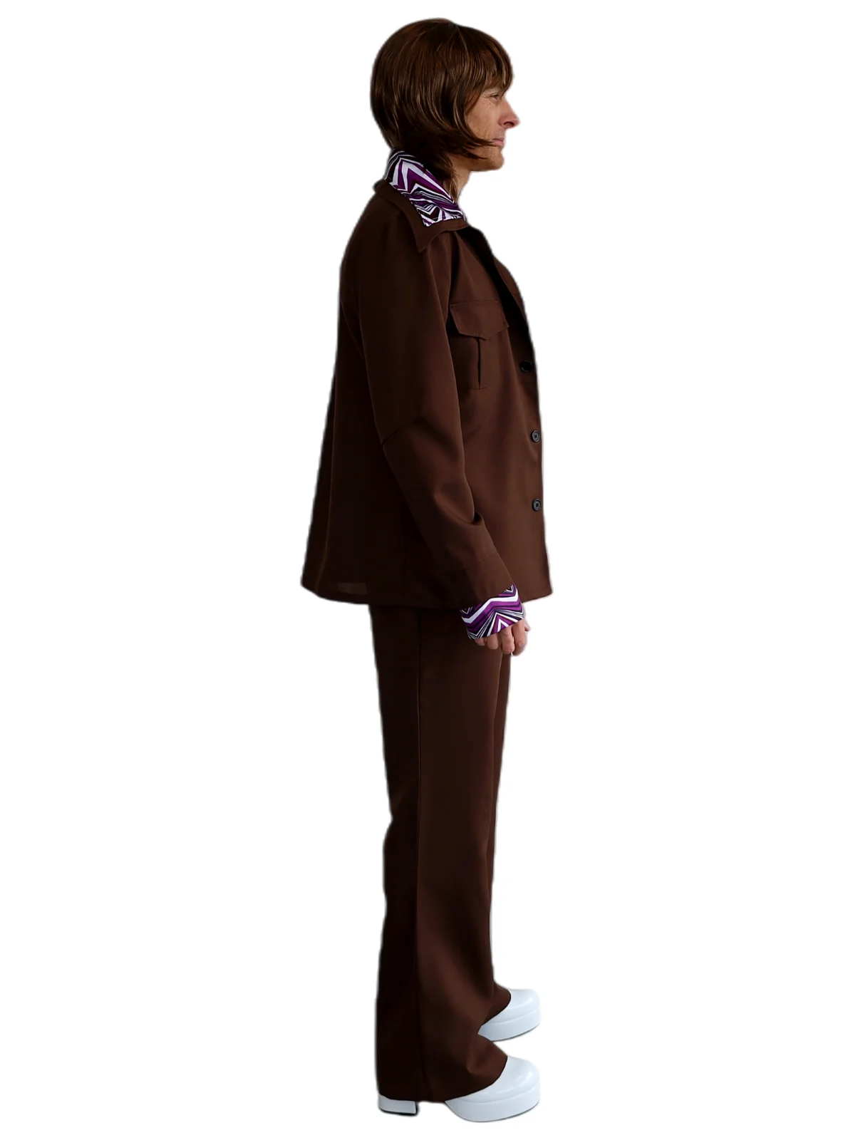 Adults Brown 70s Leisure Suit Costume, view 2