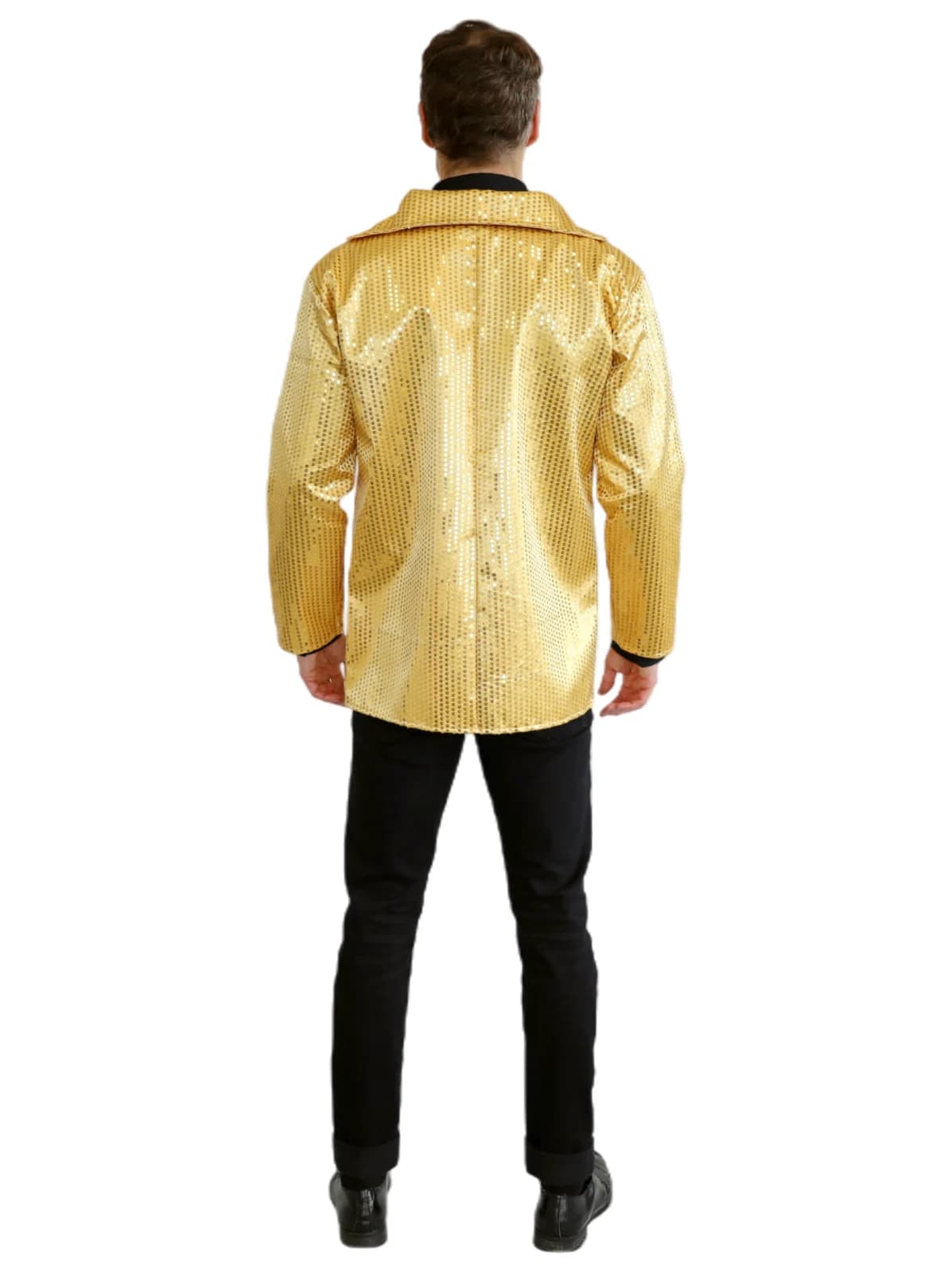 Adults Gold Sequin Jacket, view 4