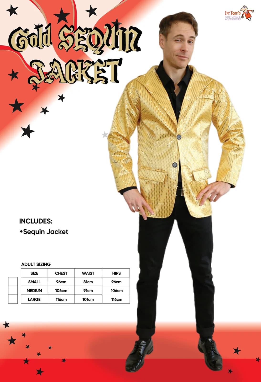 Adults Gold Sequin Jacket, view 5