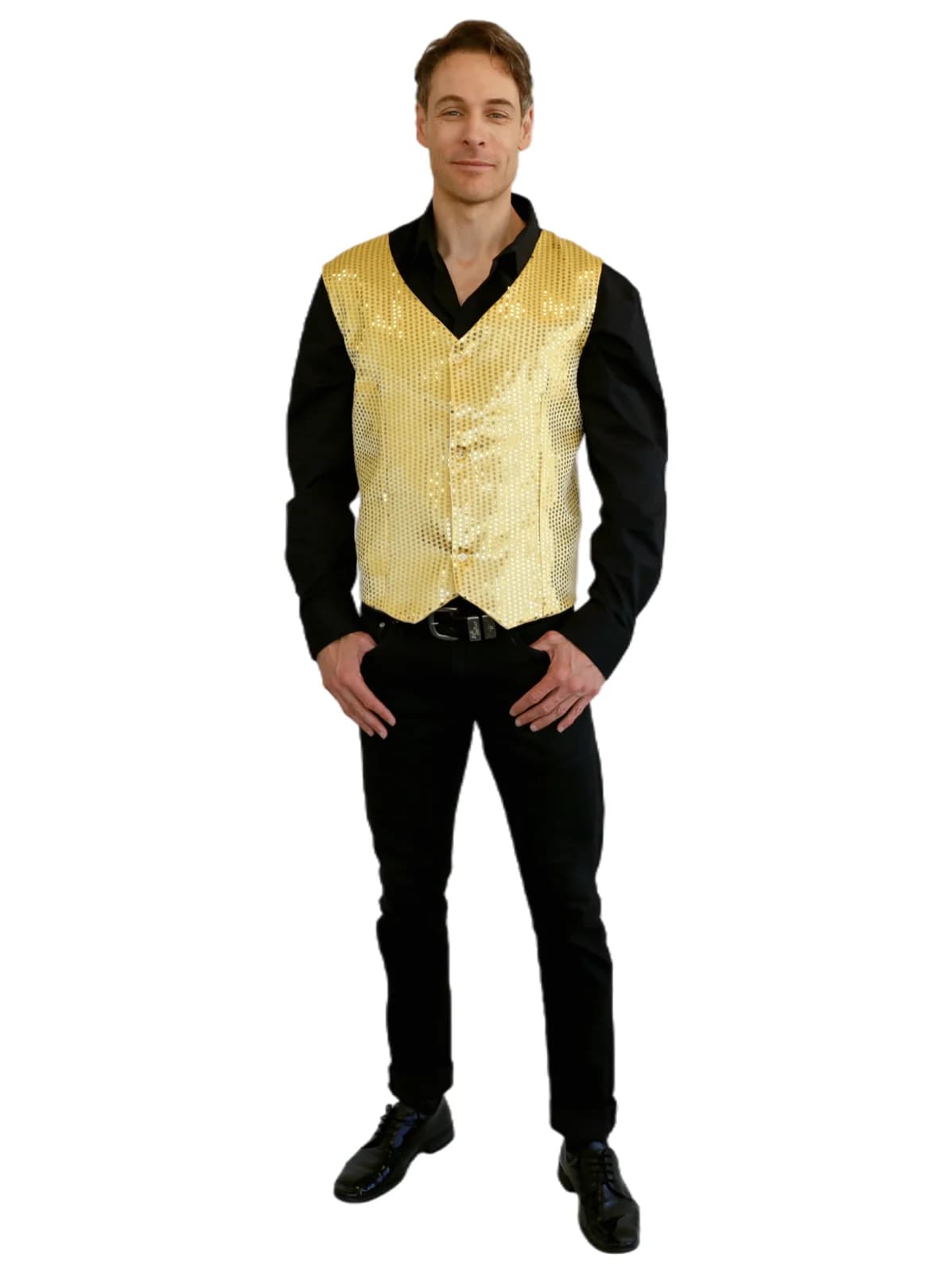 Adults Gold Sequin Vest