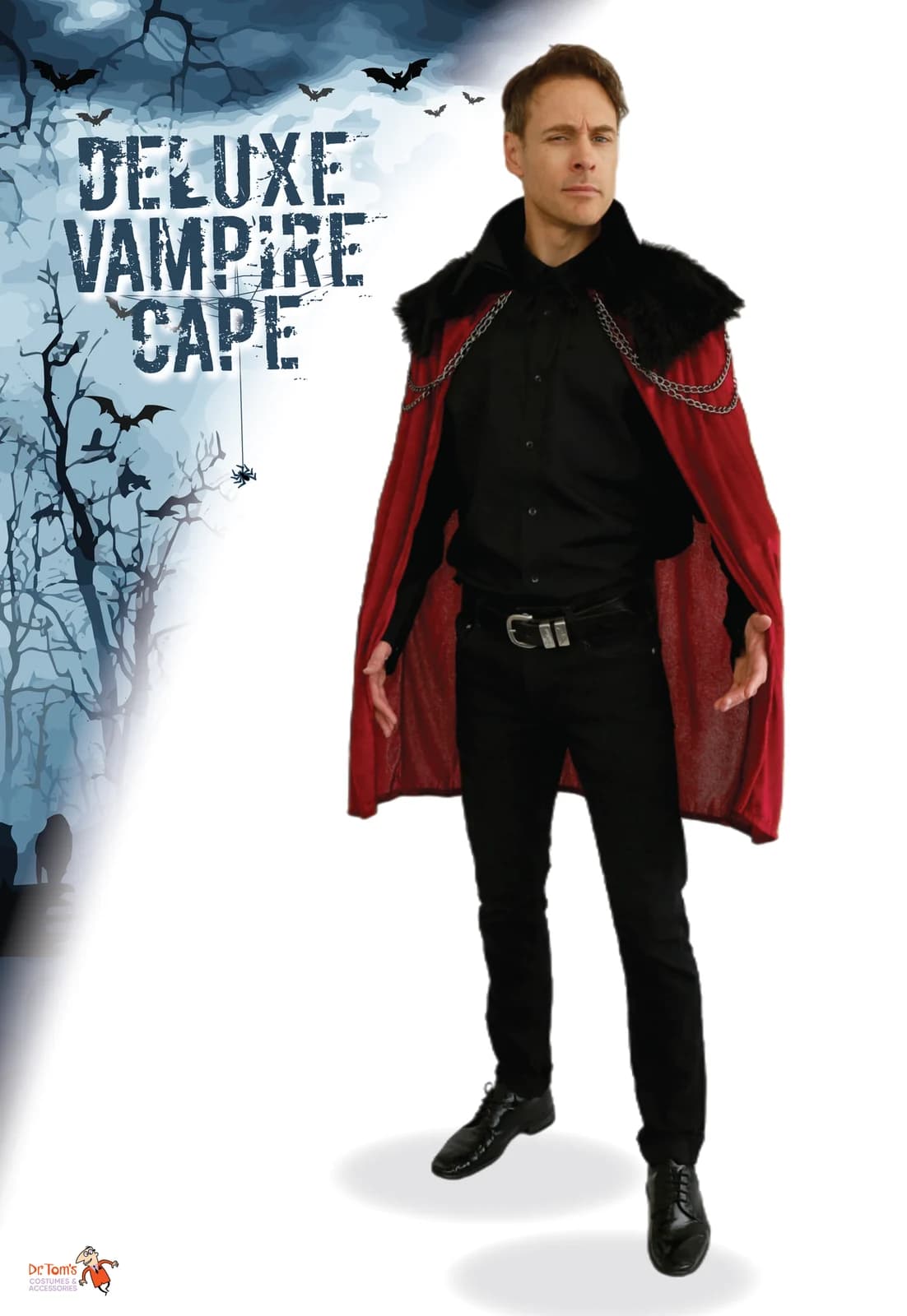 Adults Deluxe Vampire Cape, view 4