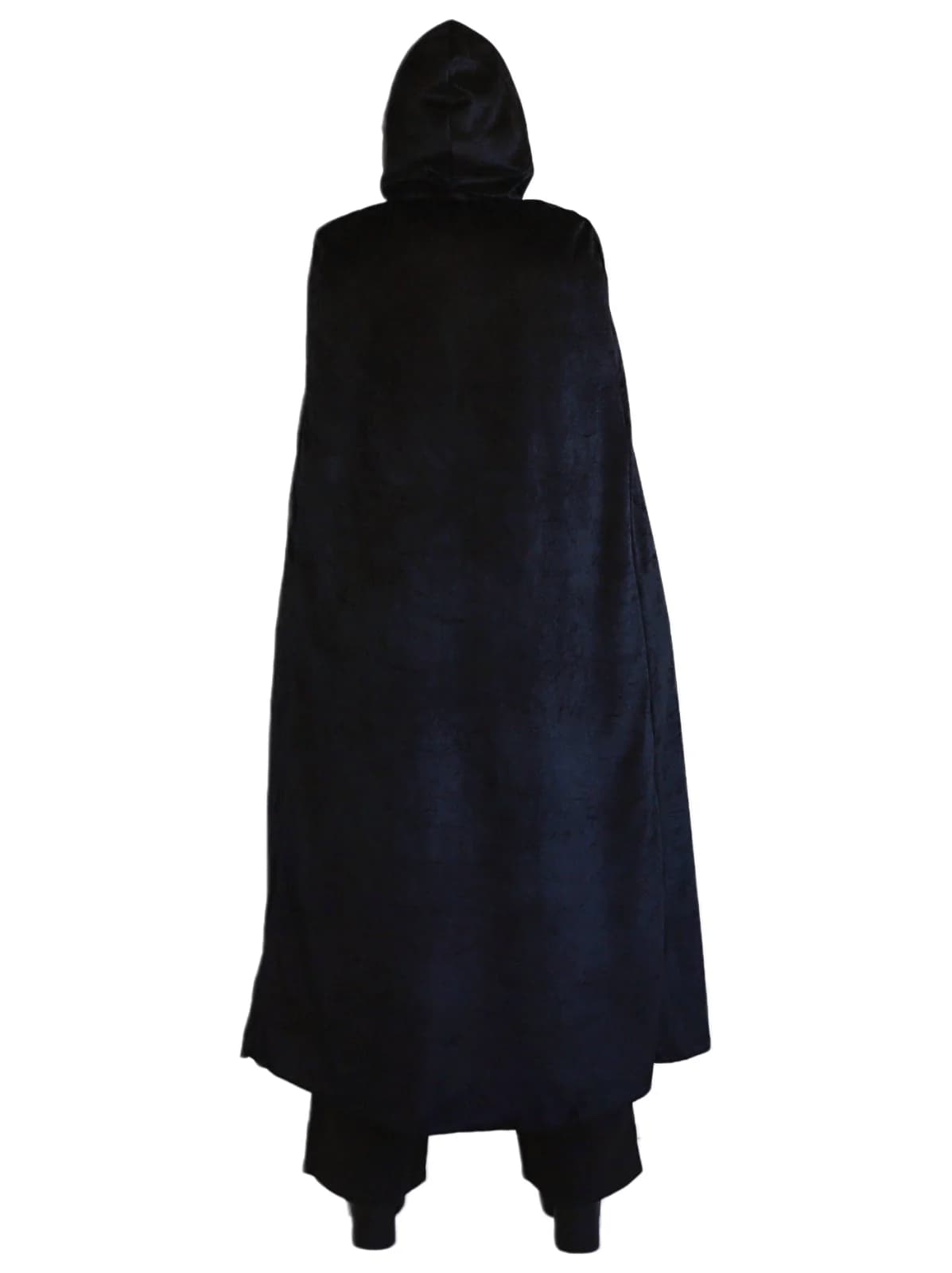Adults Black Hooded Velvet Cape with Red Lining, view 4