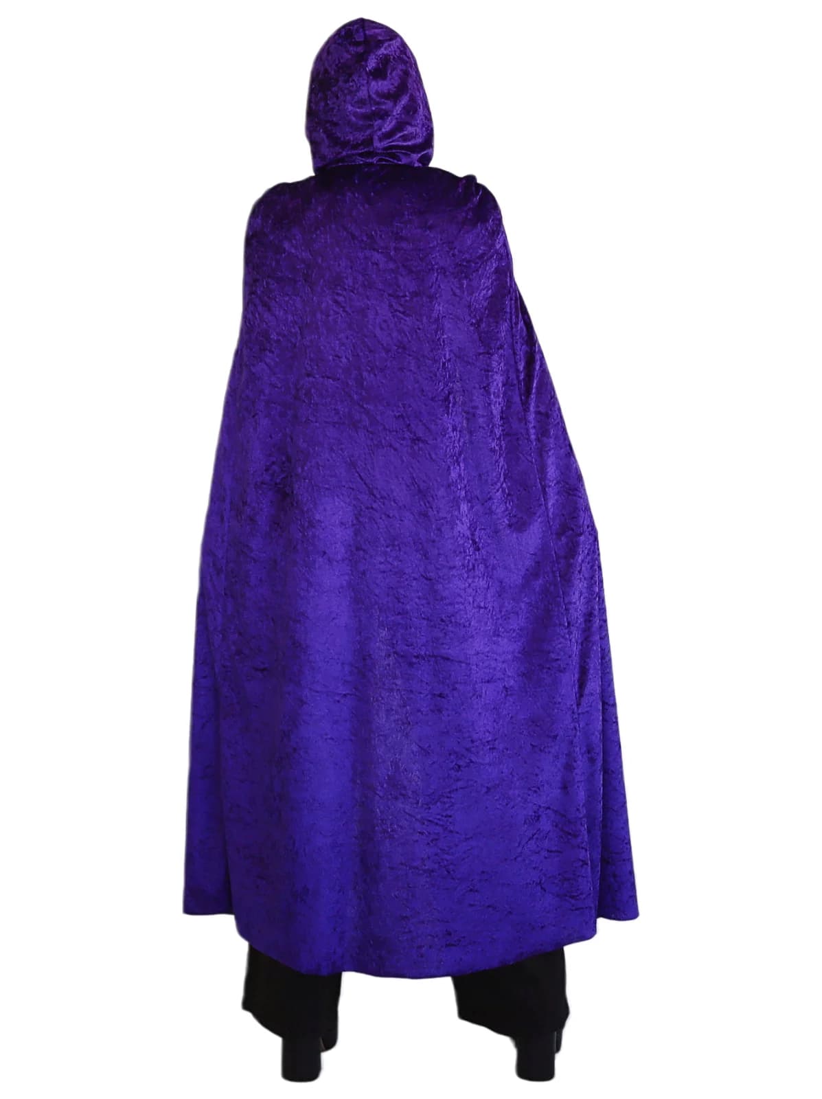 Adults Purple Hooded Velvet Cape, view 5
