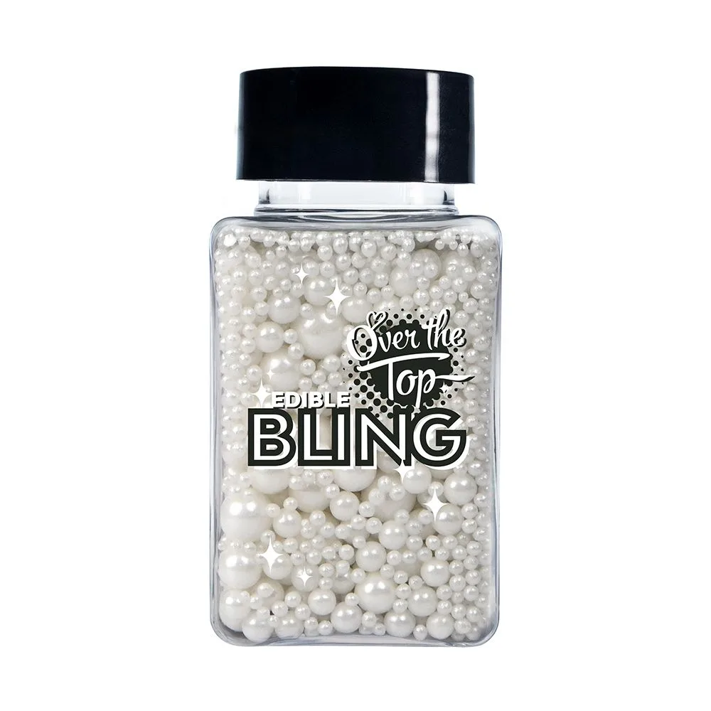 Over The Top Edible Bling Sprinkles - White Pearl Medley (65 g)