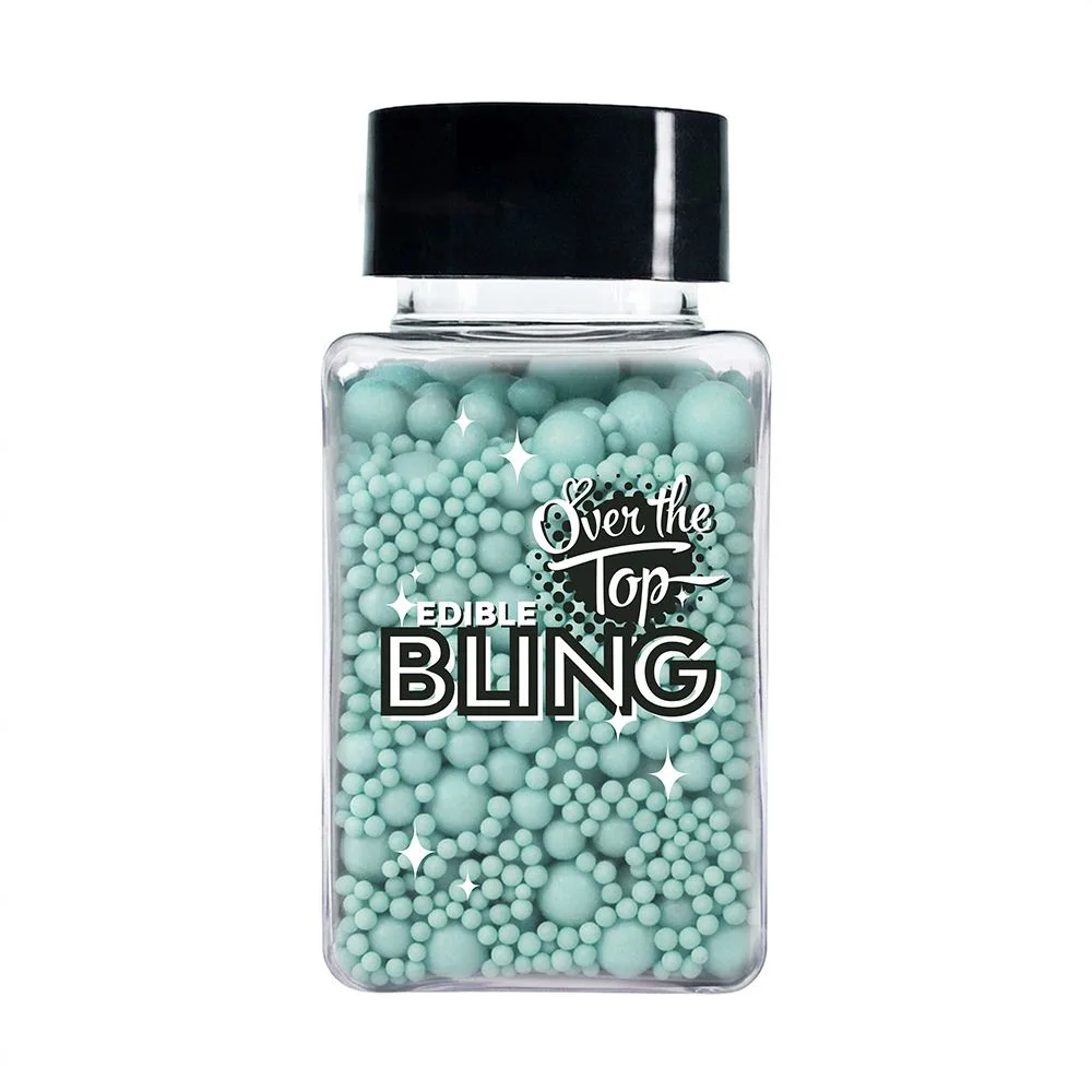 Over The Top Edible Bling Sprinkles - Pastel Blue Medley (65 g)