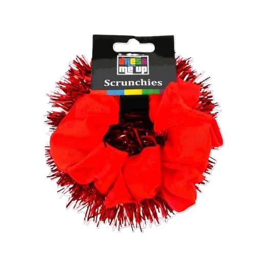 Red Scrunchies with Tinsel - Pk 2